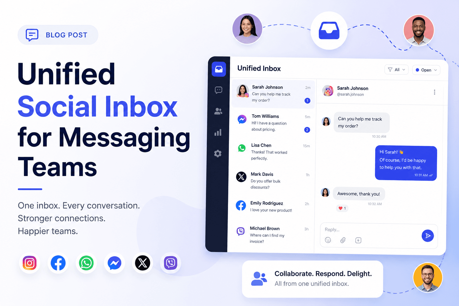 Unified Social Inbox for WhatsApp, Instagram, Facebook, Telegram, and XChat